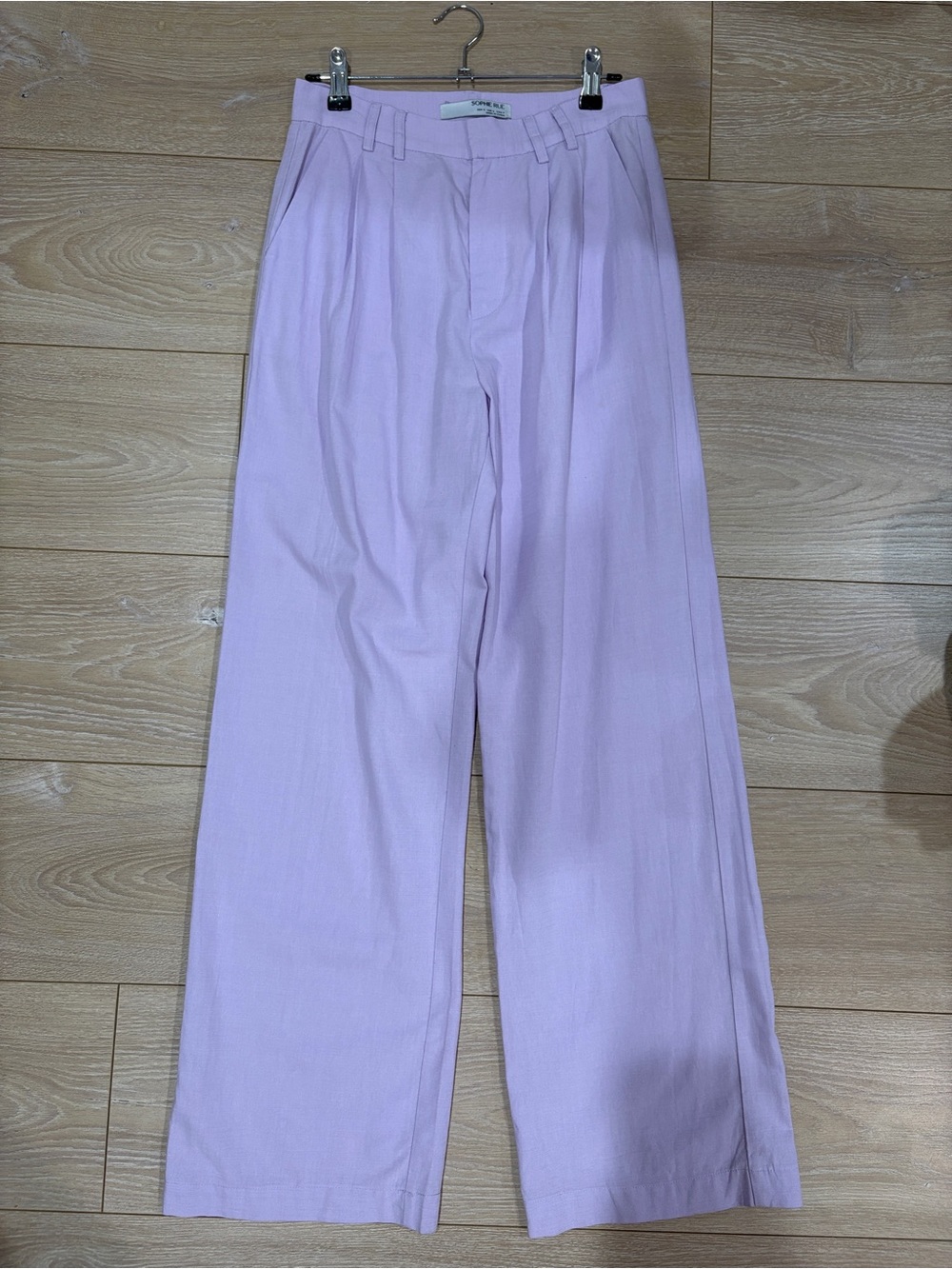 Sophie Rue Lavender Wide Leg Pleated Trousers Size S